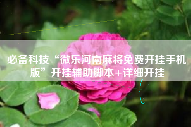 必备科技“微乐河南麻将免费开挂手机版	”开挂辅助脚本+详细开挂