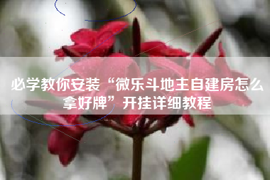 必学教你安装“微乐斗地主自建房怎么拿好牌”开挂详细教程