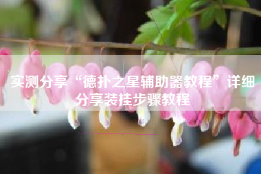 实测分享“德扑之星辅助器教程”详细分享装挂步骤教程