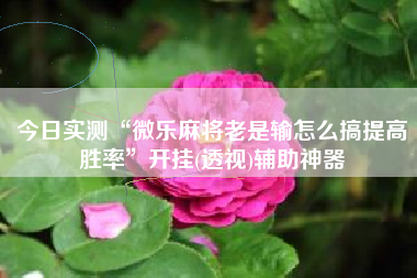 今日实测“微乐麻将老是输怎么搞提高胜率”开挂(透视)辅助神器