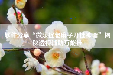 软件分享“微乐捉老麻子开挂神器”揭秘透视辅助万能挂