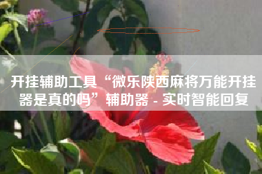 开挂辅助工具“微乐陕西麻将万能开挂器是真的吗”辅助器 - 实时智能回复