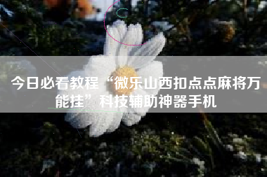 今日必看教程“微乐山西扣点点麻将万能挂	”科技辅助神器手机