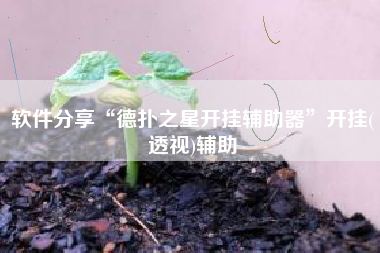 软件分享“德扑之星开挂辅助器	”开挂(透视)辅助