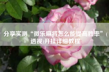 分享实测“微乐麻将怎么能提高胜率”(透视)开挂详细教程