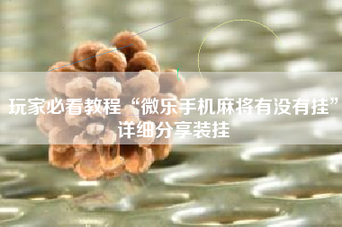 玩家必看教程“微乐手机麻将有没有挂	”详细分享装挂