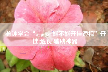 3分钟学会“wepoker能不能开挂透视”开挂(透视)辅助神器