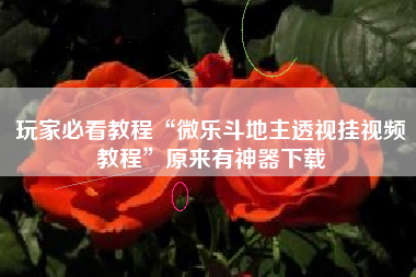 玩家必看教程“微乐斗地主透视挂视频教程	”原来有神器下载